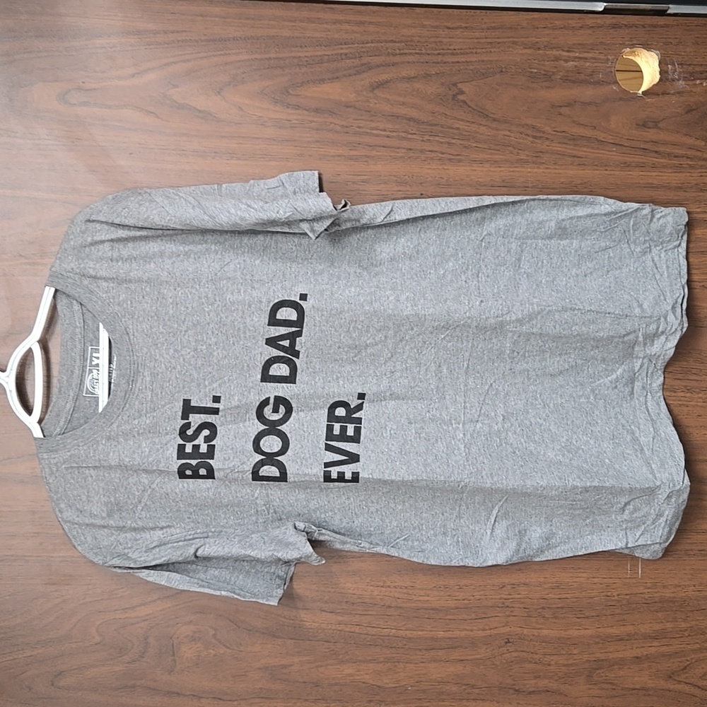 Crazy Dog T-Shirts Size XL Heathered Grey Best Dog Dad Ever Tee